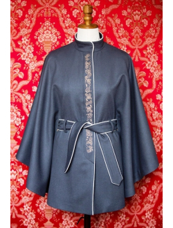 Vlněné paleto - Šedá se slonovou kostí a cappuccinem